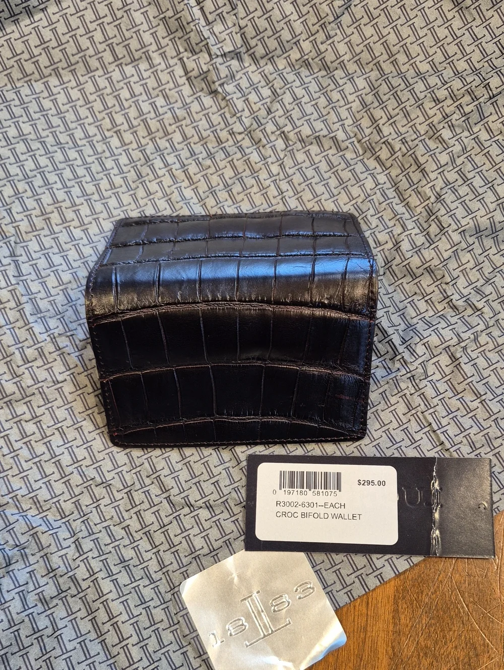 LUCCHESE Bootmaker Crocodile Leather Bifold Wallet Brand New